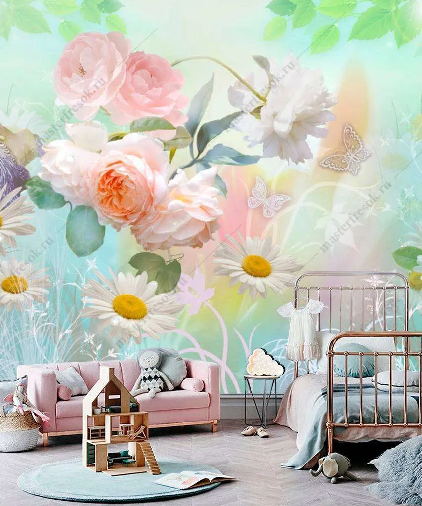 Фотообои Бесшовные обои на стену:  Цветочная поляна. Артикул: 13-137  
