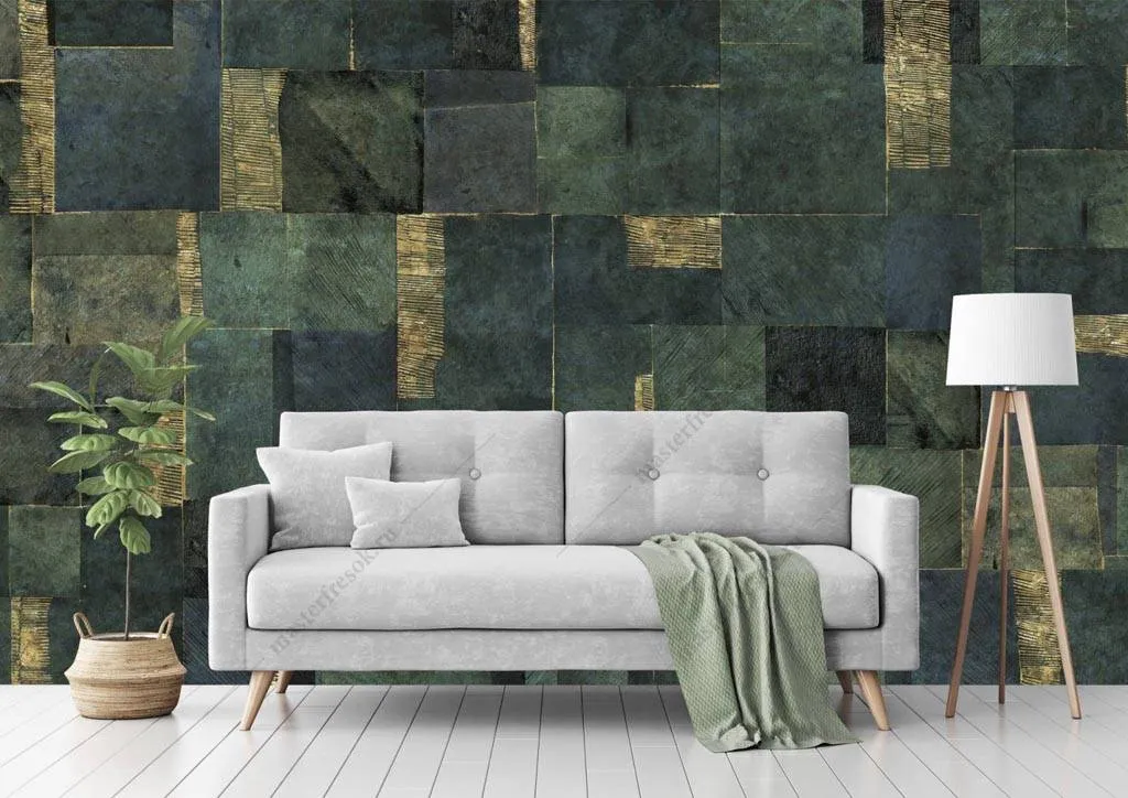 Фотообои Зеленая геометрия  9-1237