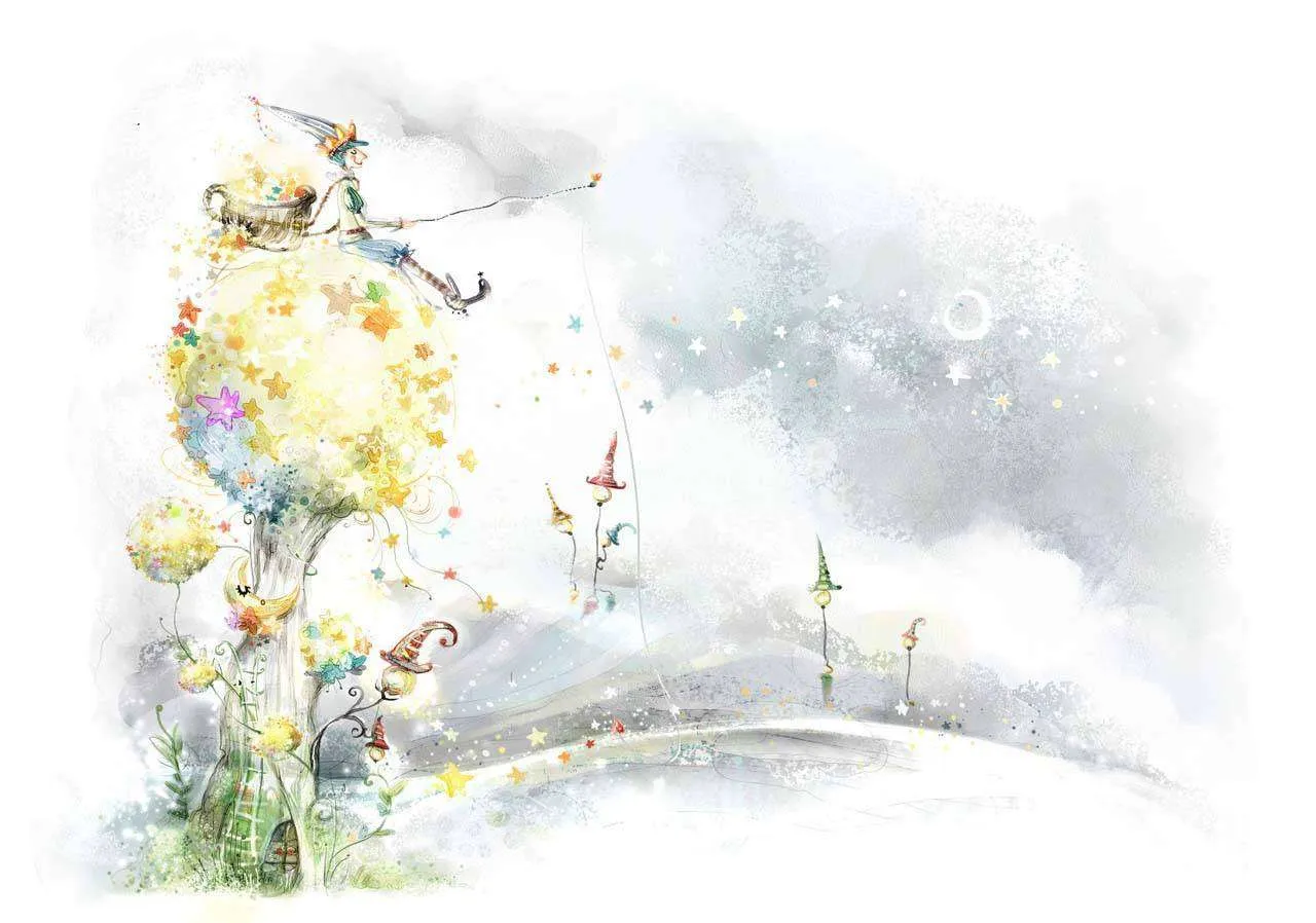 Фотообои в интерьере волшебник на дереве  12-289 фото