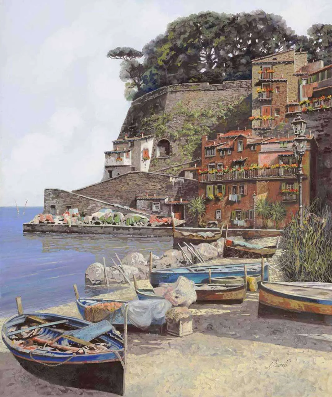 Фотообои в интерьере лодки на берегу  8-105 фото