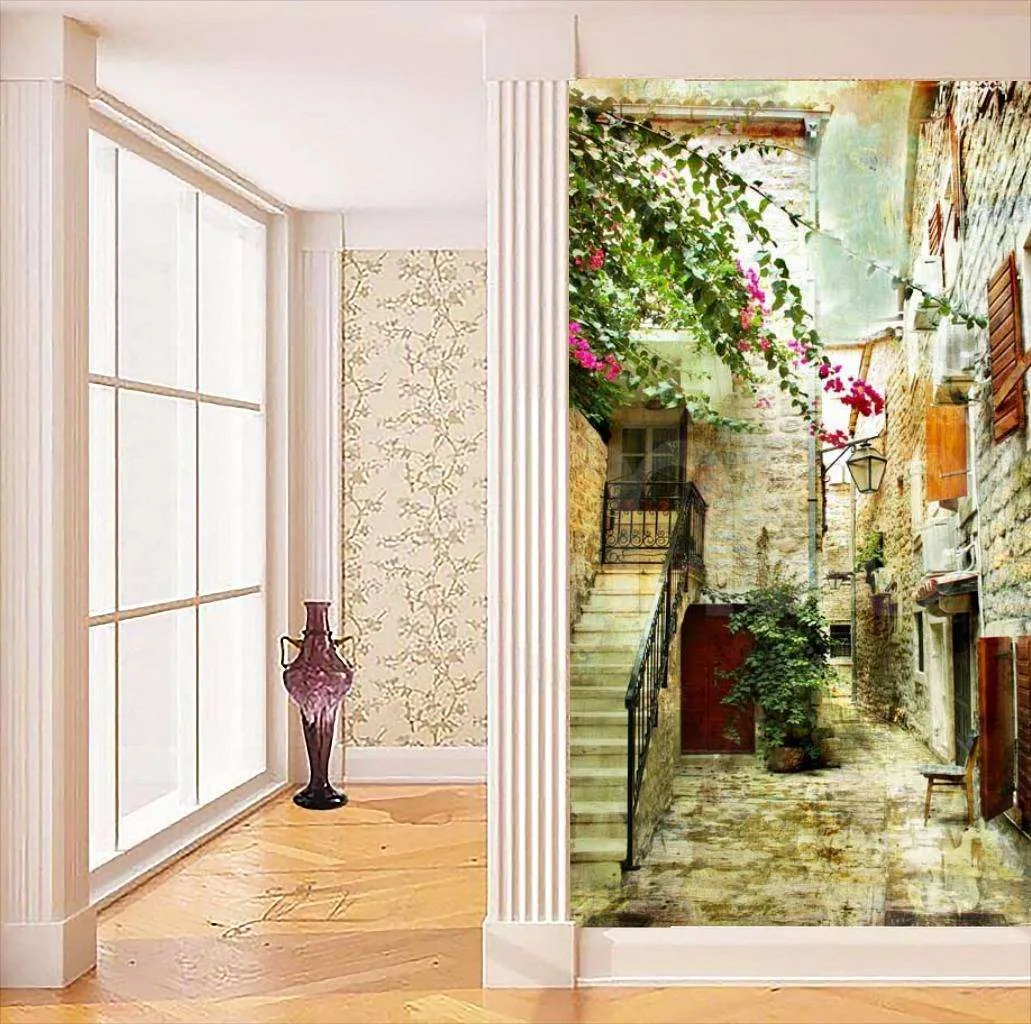 Фотообои в интерьере серый дворик провинции  11-091 фото