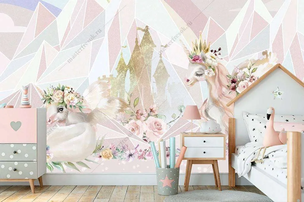 Фотообои в интерьере единороги  14-079 фото