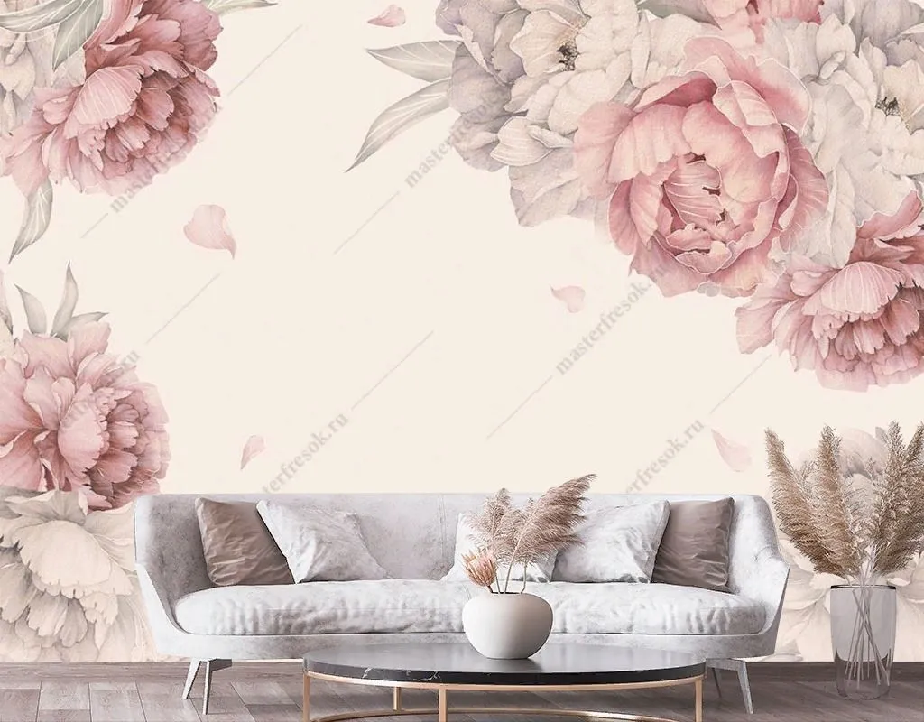 Фотообои Пионы нежно-розовые  12-1470