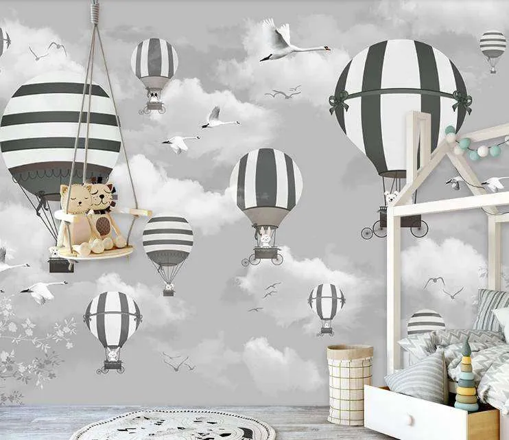 Фотообои Воздушные шары серые  15-079