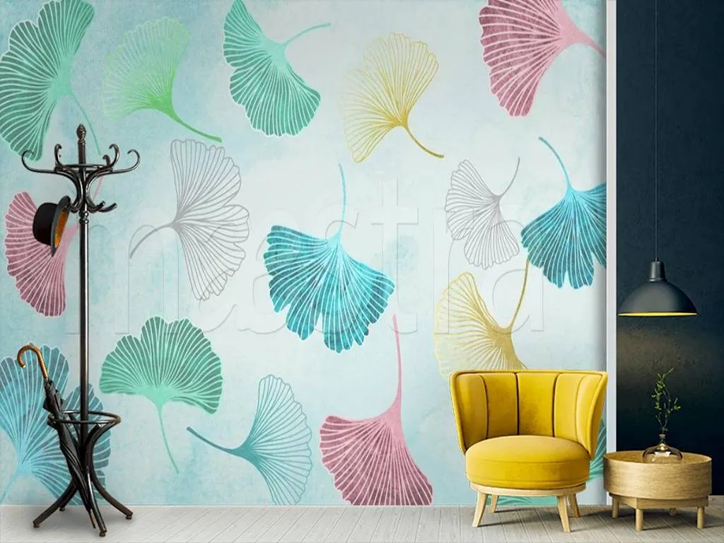 Фотообои в интерьере абстракция лепестки  15-491 фото