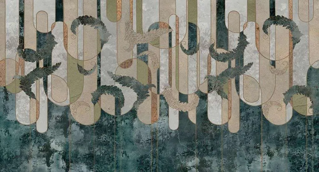 Фотообои в интерьере темно синяя абстракция  9-1468 фото