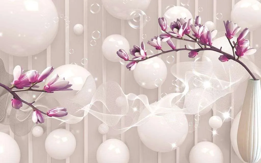 Фотообои в интерьере веточки цветов  10-603 фото