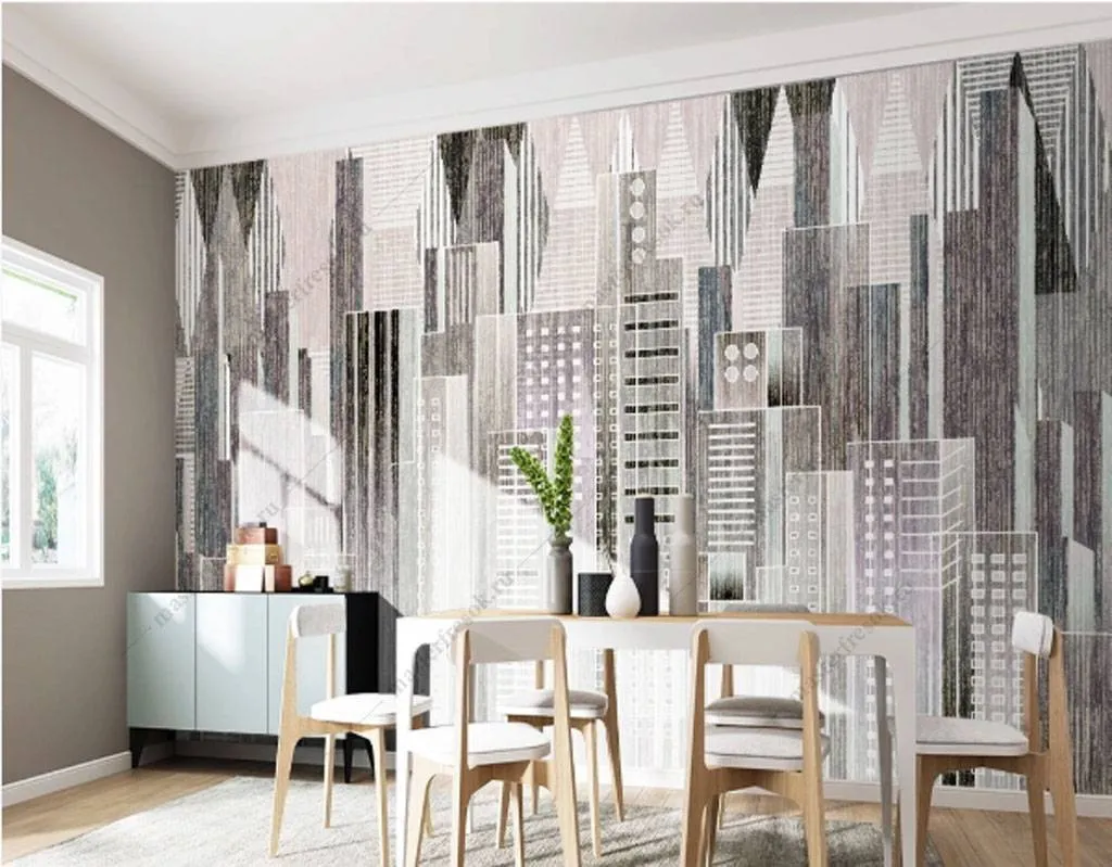 Фотообои в интерьере небоскребы города  15-844 фото