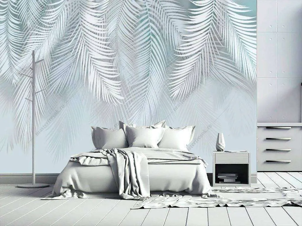 Фотообои Бесшовные обои на стену:  Листья пальмы фон. Артикул: 10-769  