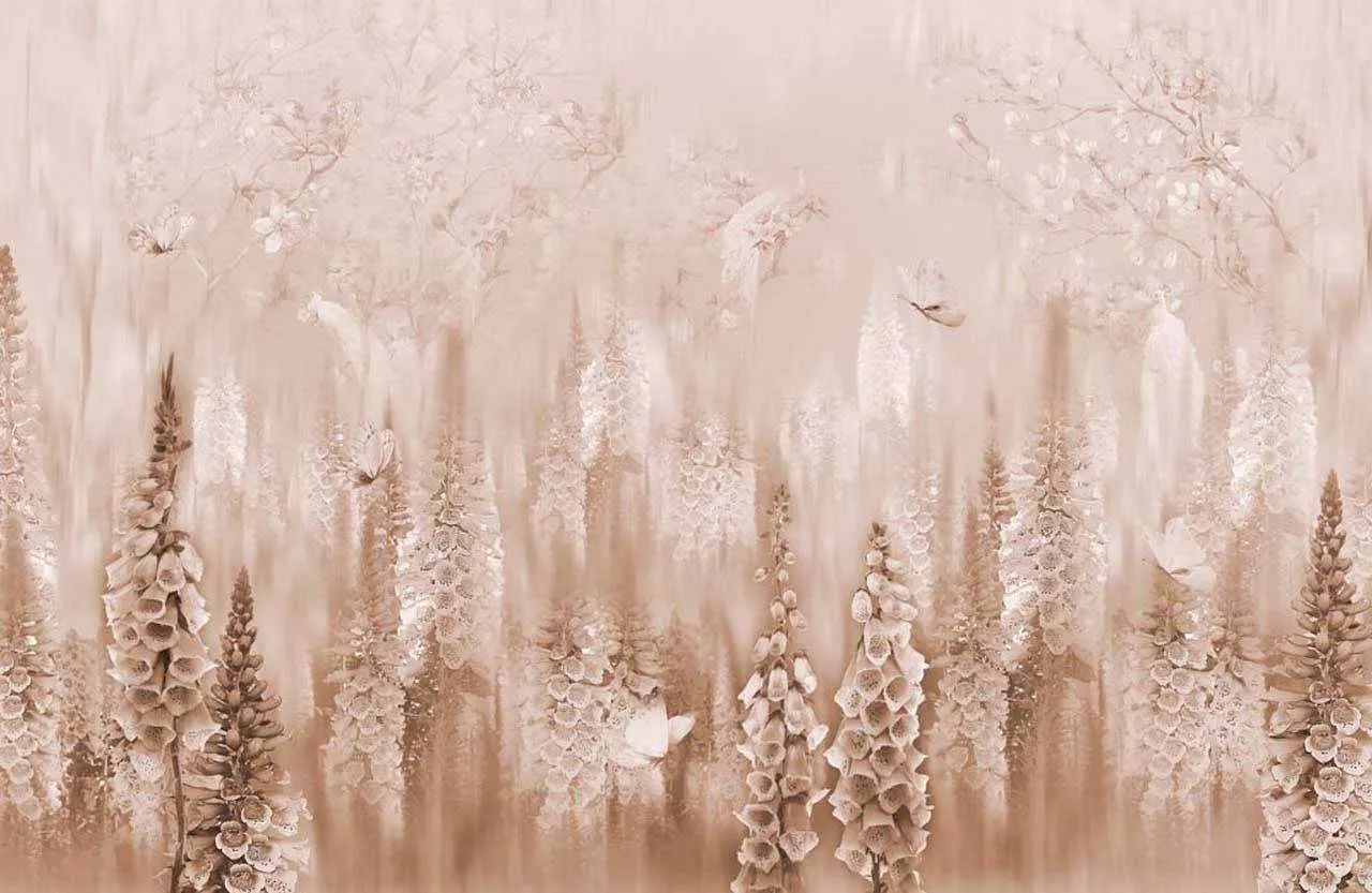 Фотообои в интерьере коричневый луг  7-919 фото