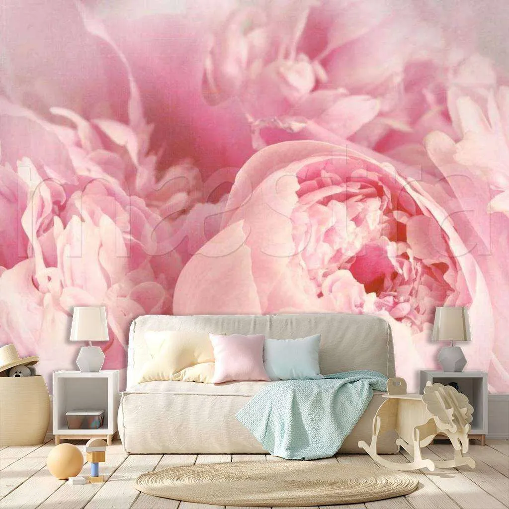 Фотообои Бесшовные обои на стену:  Розовые пионы. Артикул: 9-098  