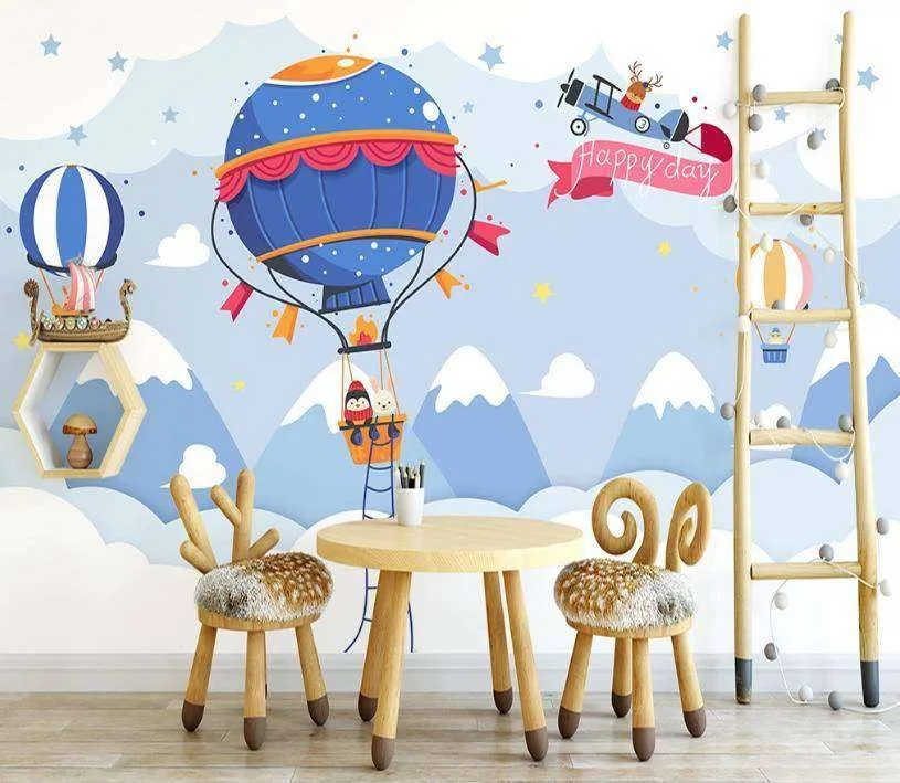 Фотообои в интерьере синий воздушный шар  15-337 фото