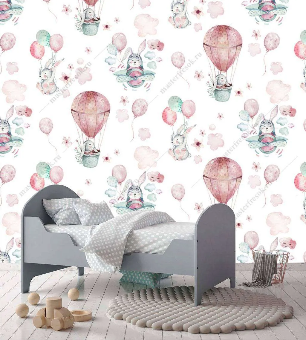 Фотообои в интерьере шарики и звери  12-735 фото