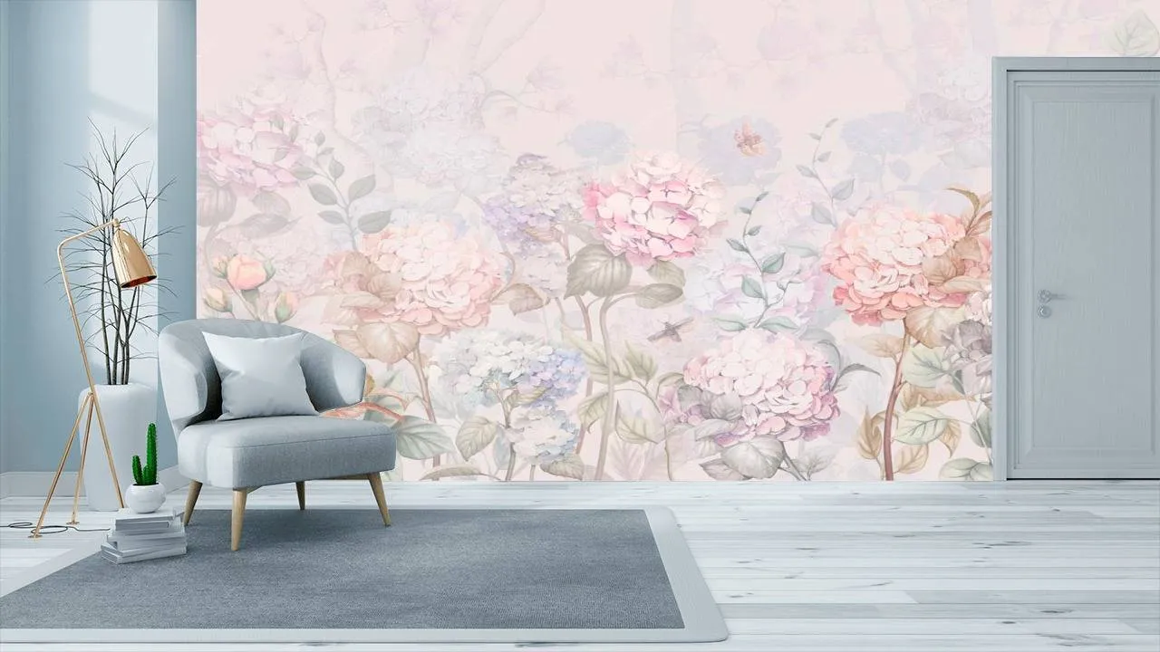 Фотообои Розовые гортензии  13-110