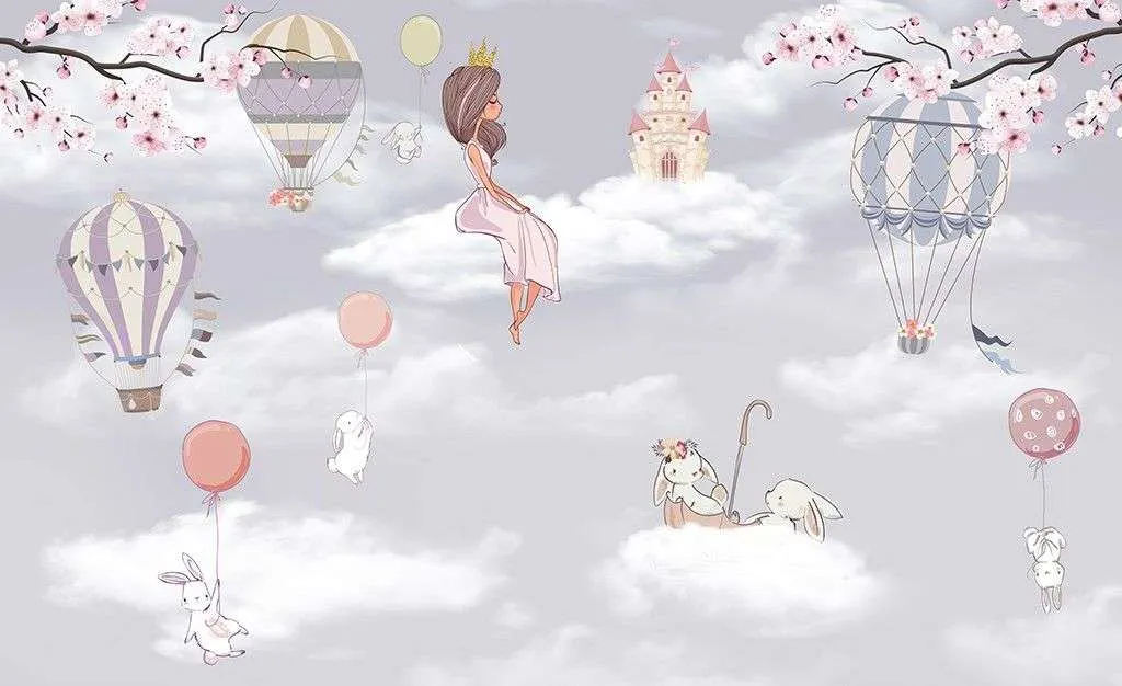 Фотообои в интерьере принцесса в облаках  14-652 фото