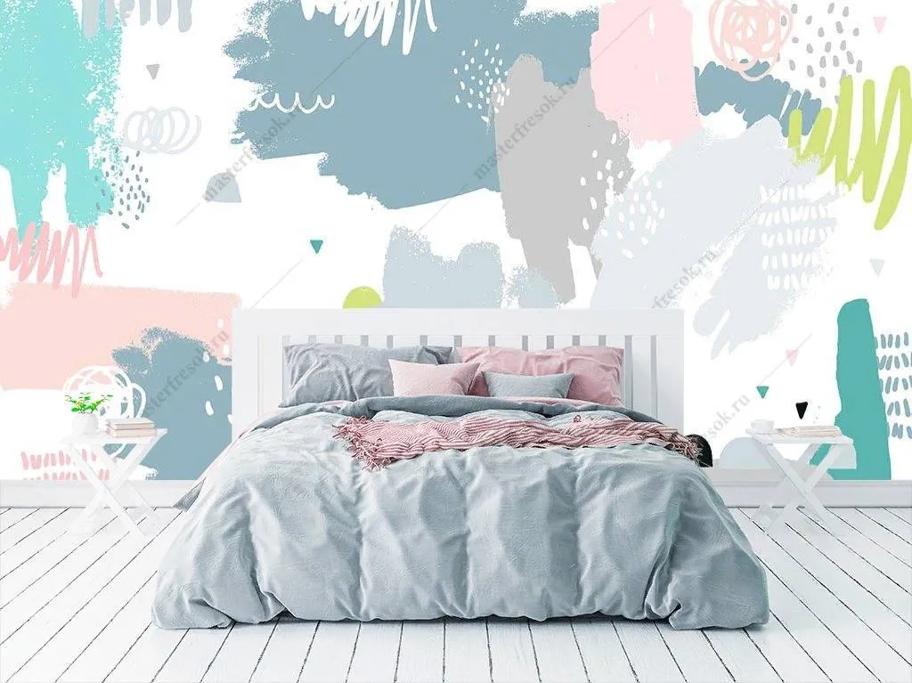 Фотообои в интерьере цветная абстракция  9-1128 фото