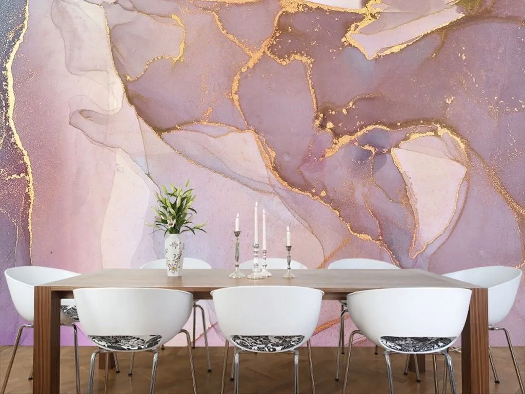 Фотообои в интерьере флюид арт холодный розовый  9-2029 фото