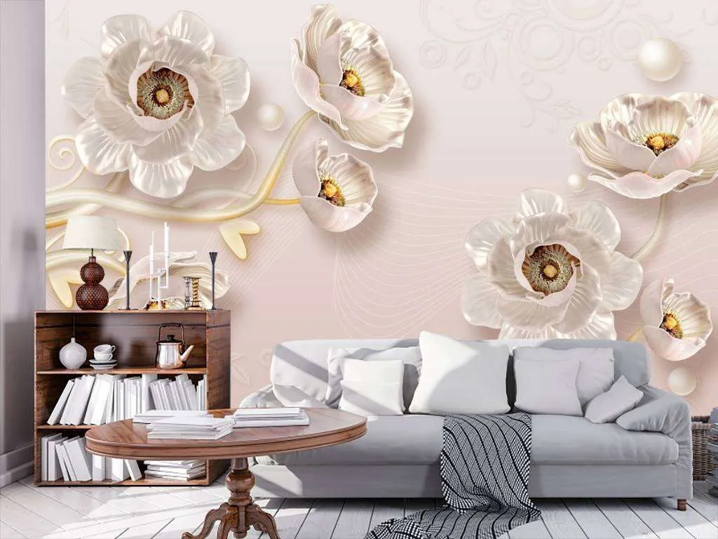 Фотообои Бесшовные обои на стену:  Розовые цветы. Артикул: 10-612  