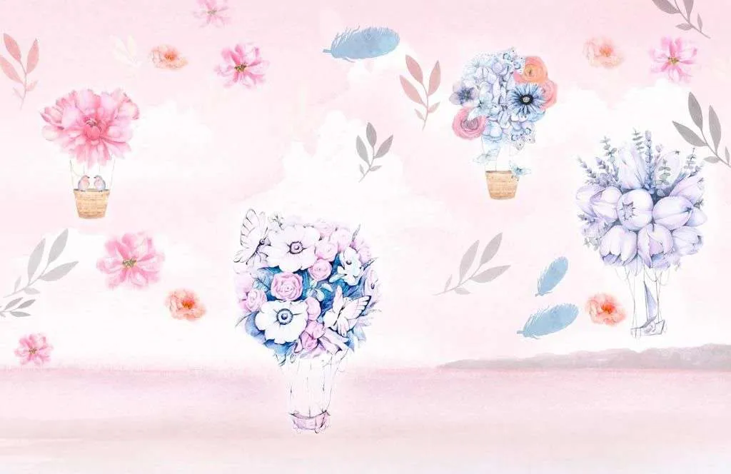 Фотообои в интерьере воздушные цветы  13-216 фото