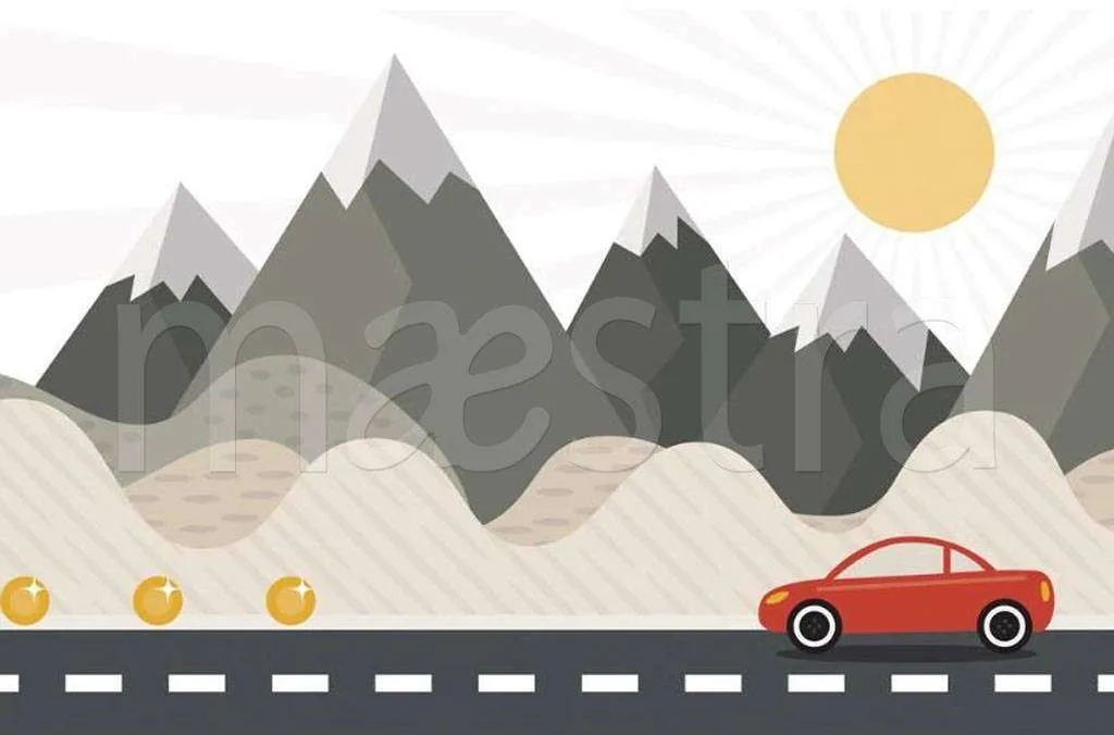 Фотообои в интерьере дорога в горы  15-276 фото