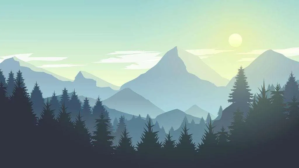 Фотообои в интерьере утро в горах  9-983 фото