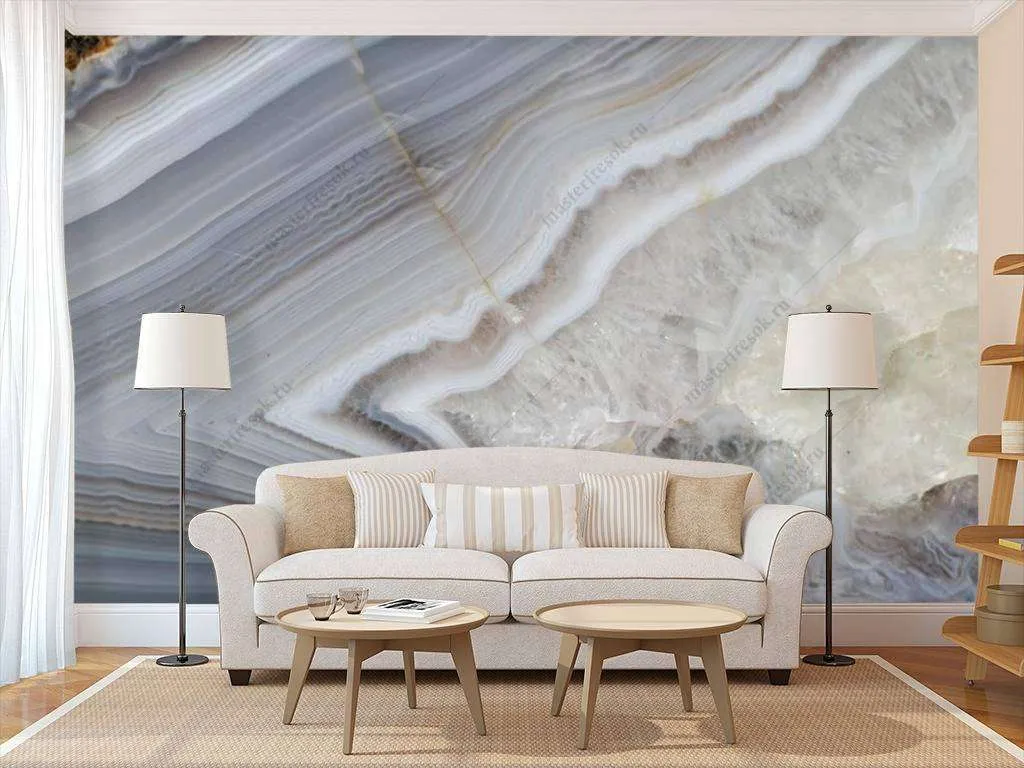 Фотообои в интерьере минерал агат облачный  9-1066 фото