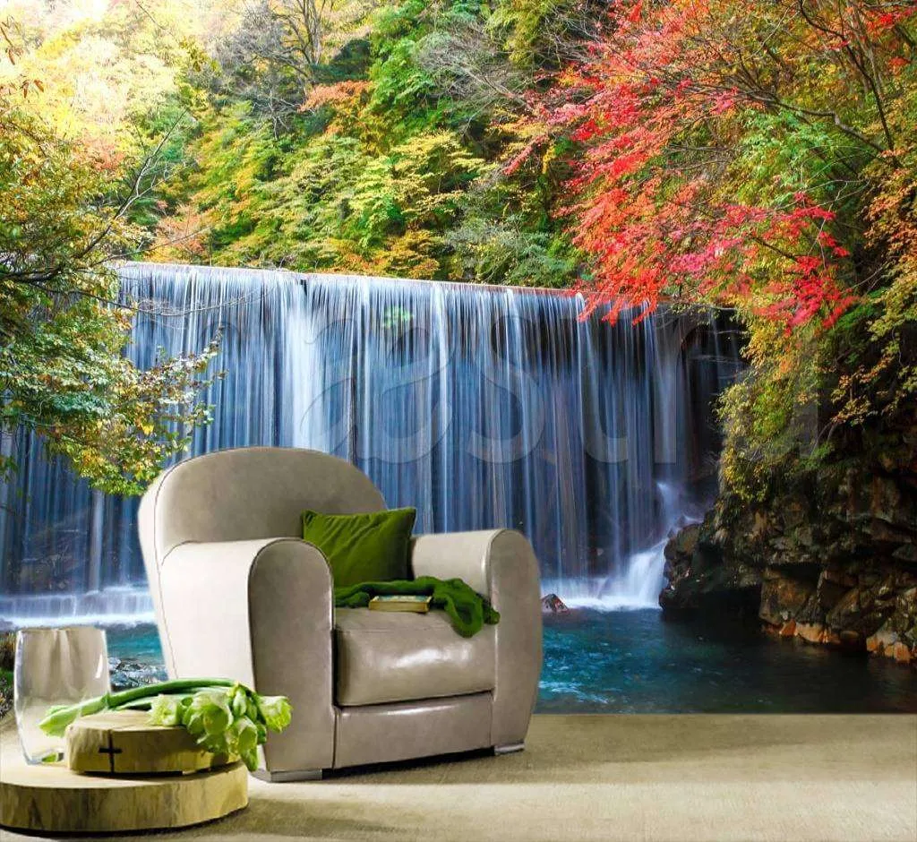 Фотообои в интерьере водопад в японии  9-882 фото