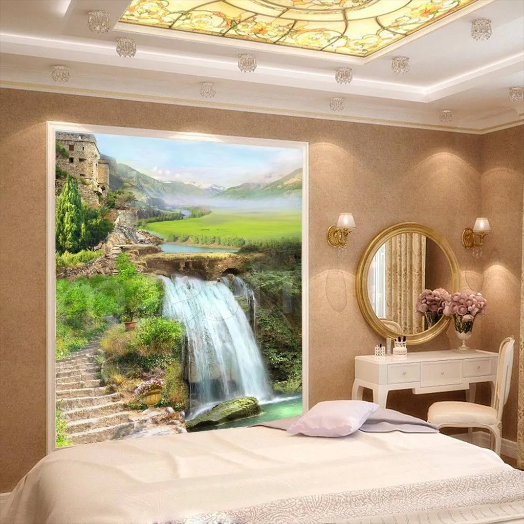 Фотообои в интерьере водопад  3-001 фото