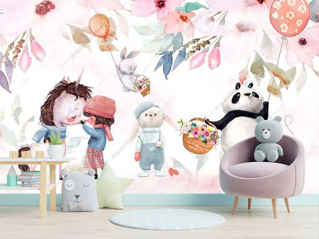 Фотообои в интерьере детские иллюстрации  14-009 фото