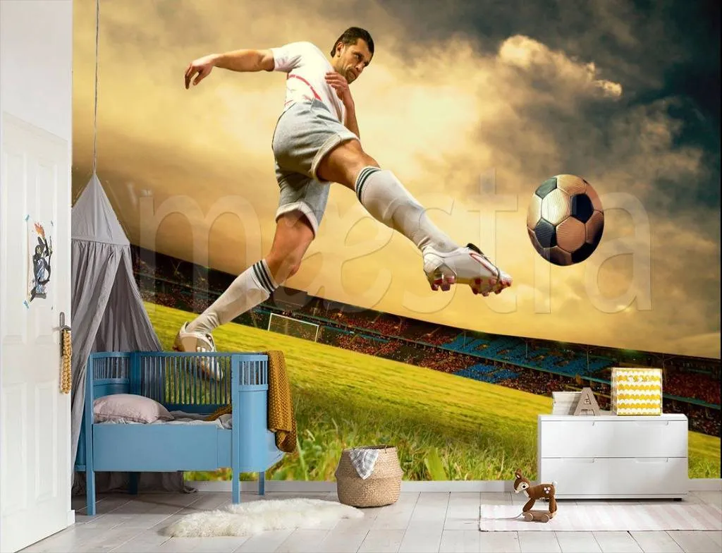 Фотообои Футболист бьет по мячу  12-539