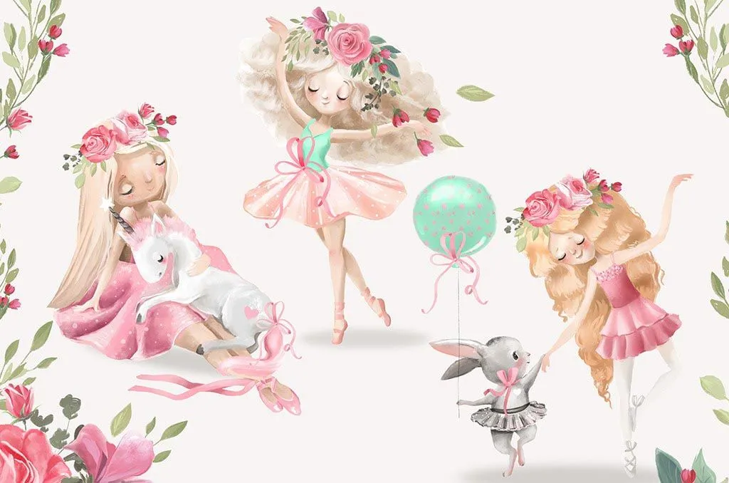 Фотообои в интерьере девочки балерины  14-427 фото