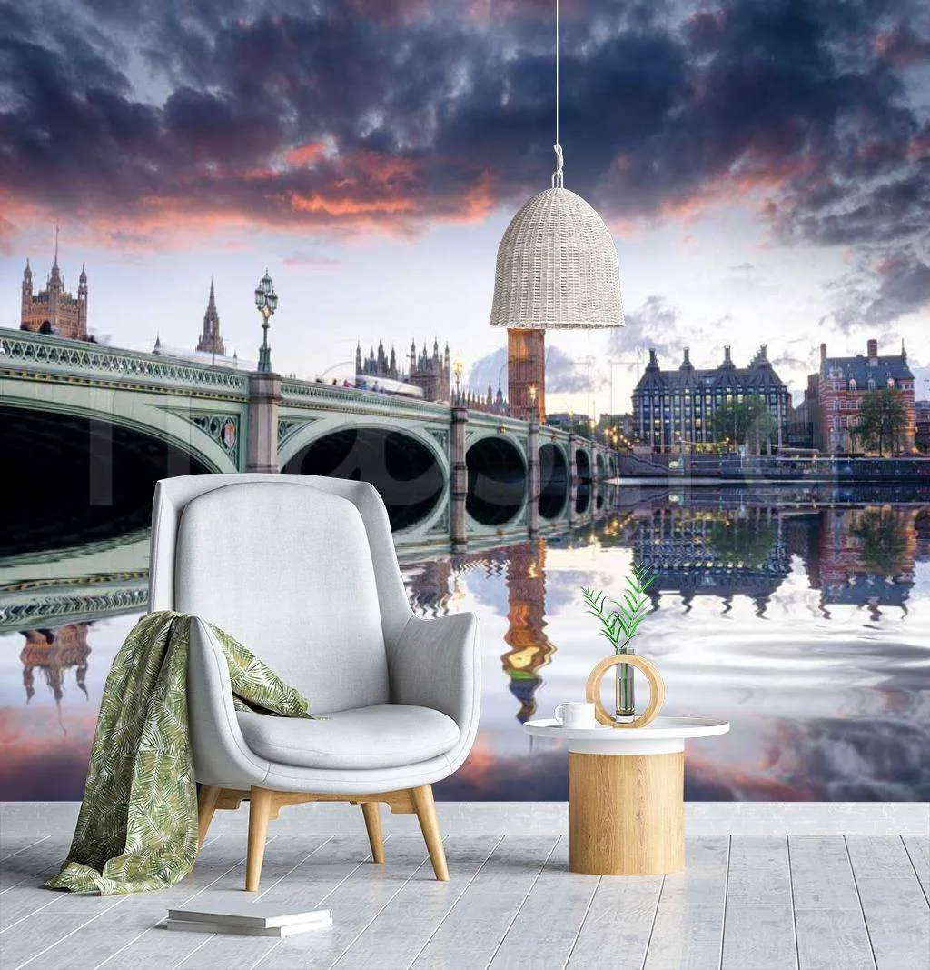 Фотообои в интерьере тучи нависшие над лондоном  9-492 фото