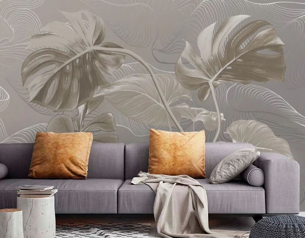 Фотообои в интерьере монстера 3д  13-720 фото