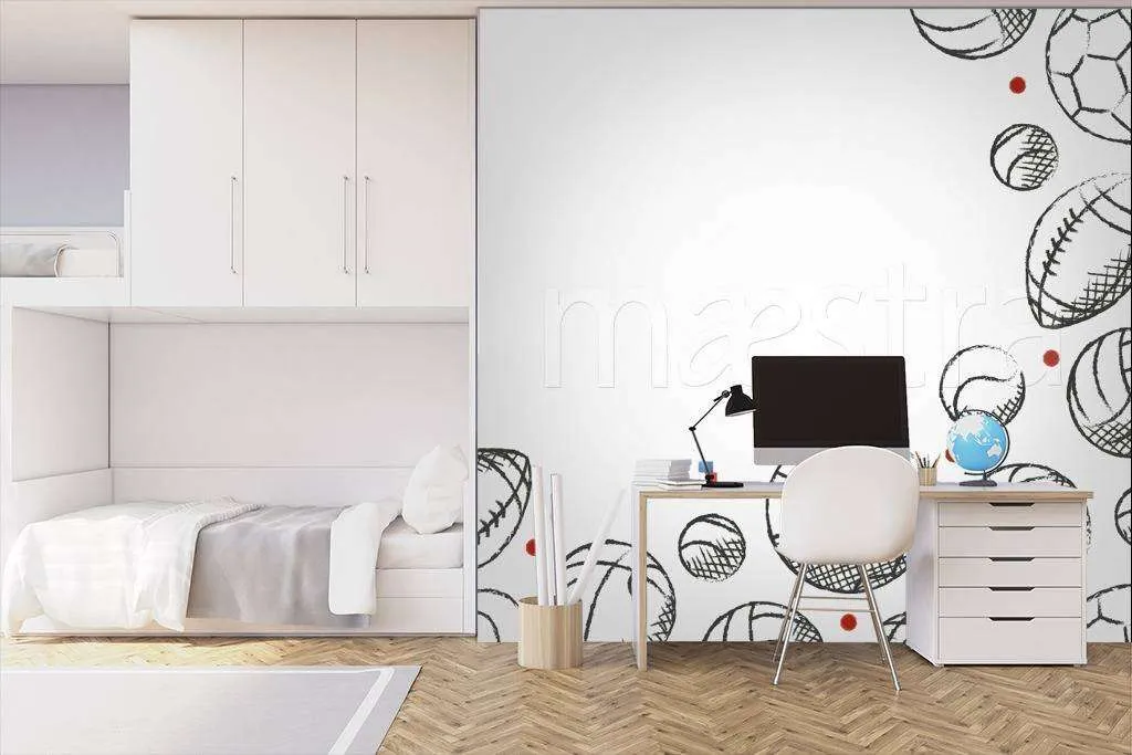 Фотообои в интерьере мячи  12-569 фото