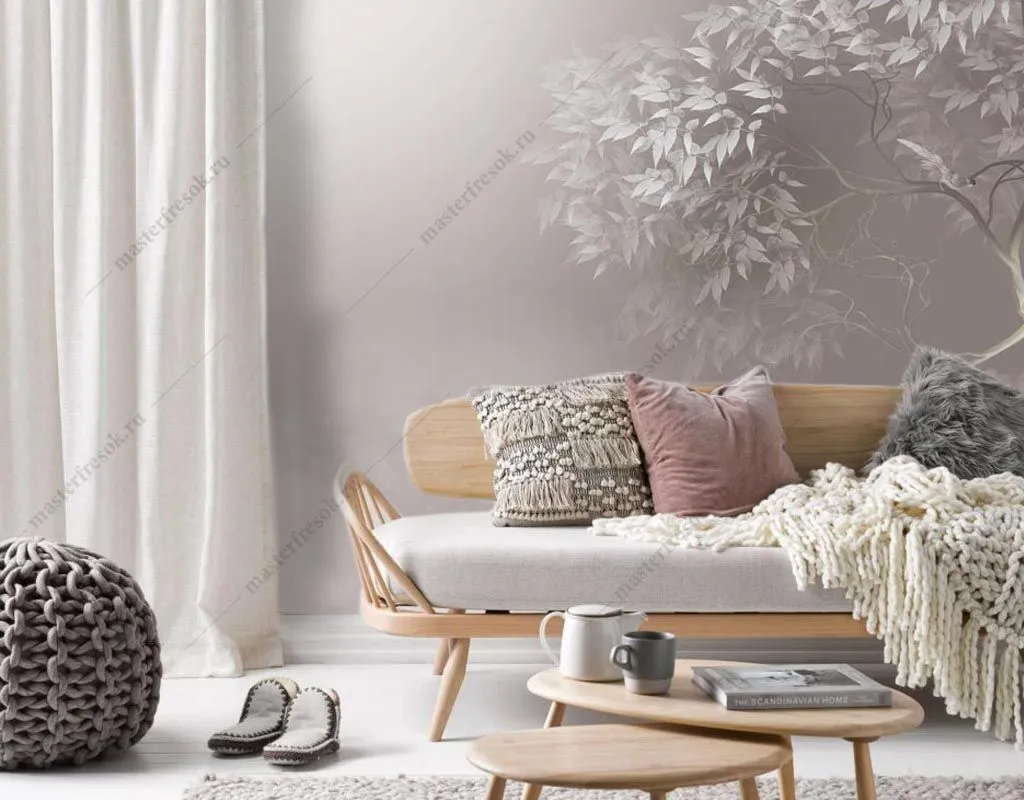 Фотообои Дерево в серебрянном тумане  13-441