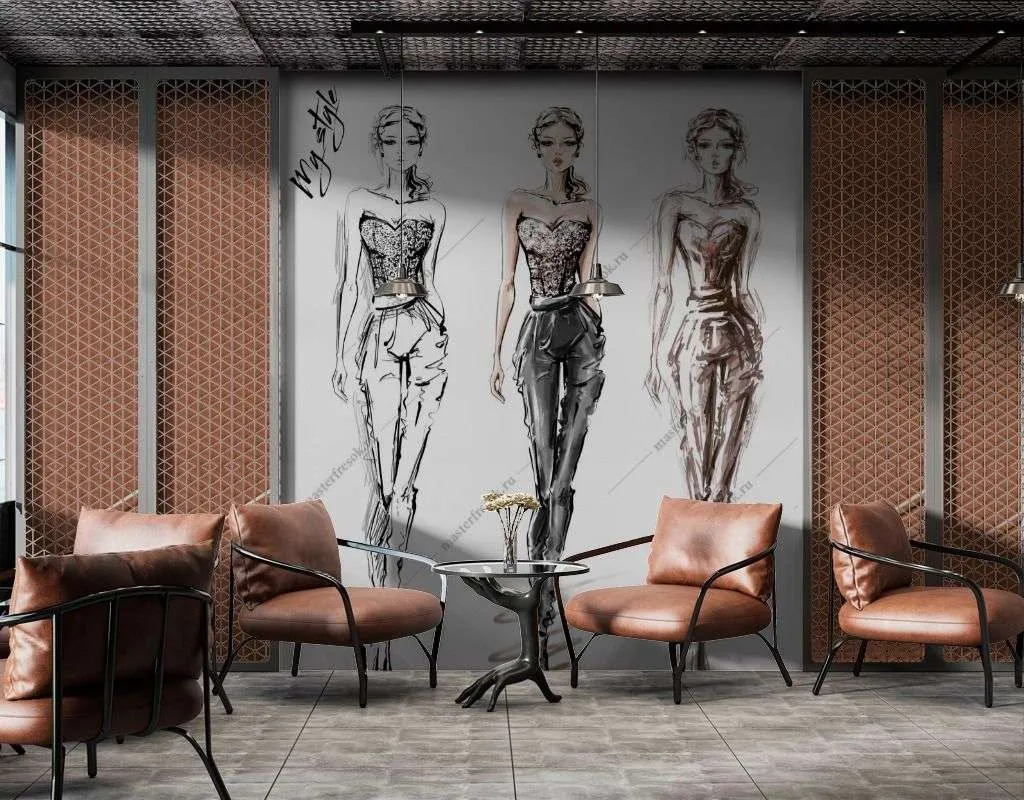 Фотообои в интерьере подиум  12-1382 фото