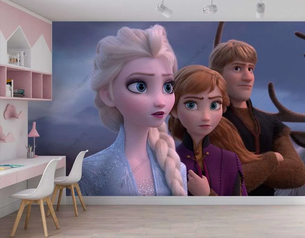 Фотообои в интерьере герои мультфильма холодное сердце  12-1364 фото