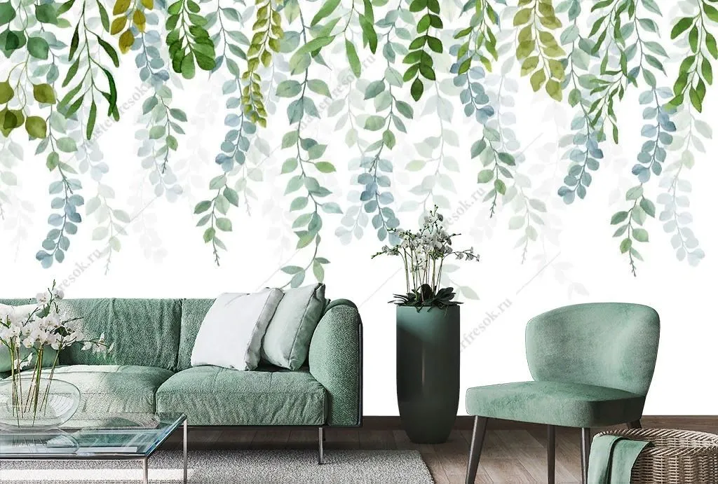 Фотообои Акварельные нависающие ветки  14-292