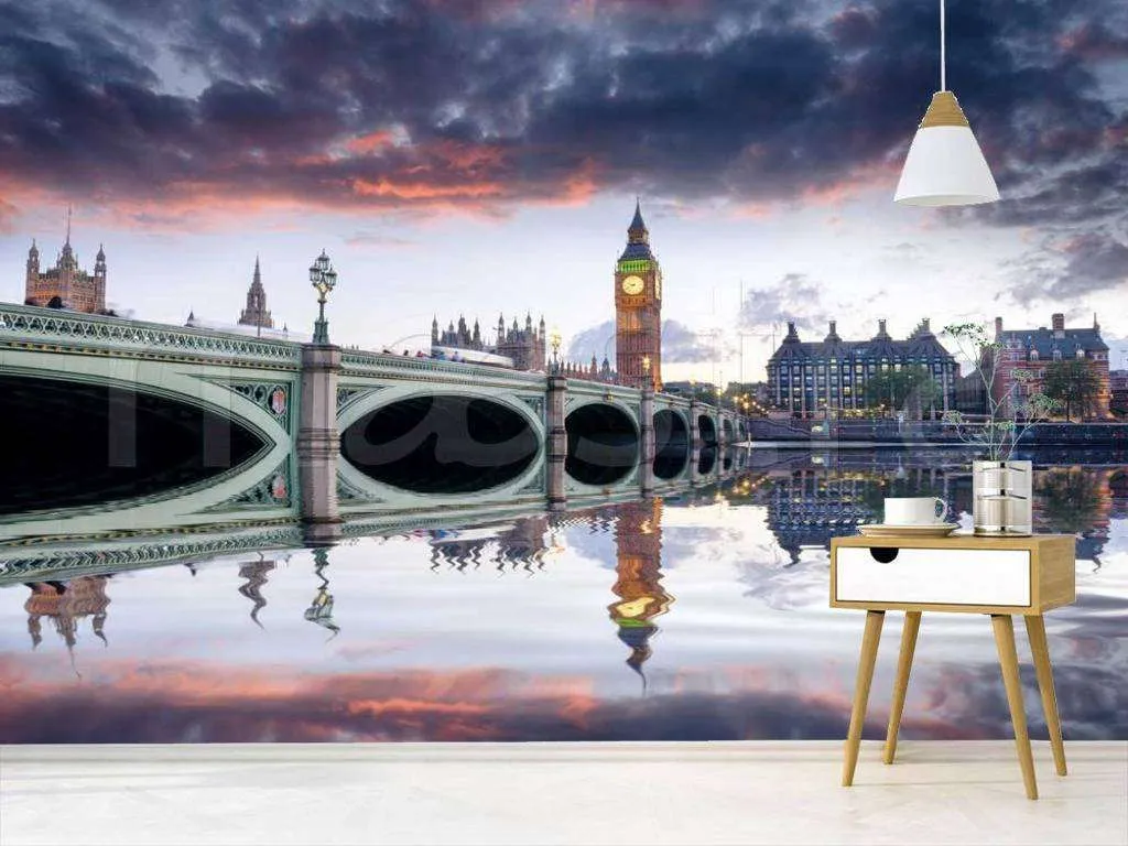Фотообои в интерьере тучи нависшие над лондоном  9-492 фото