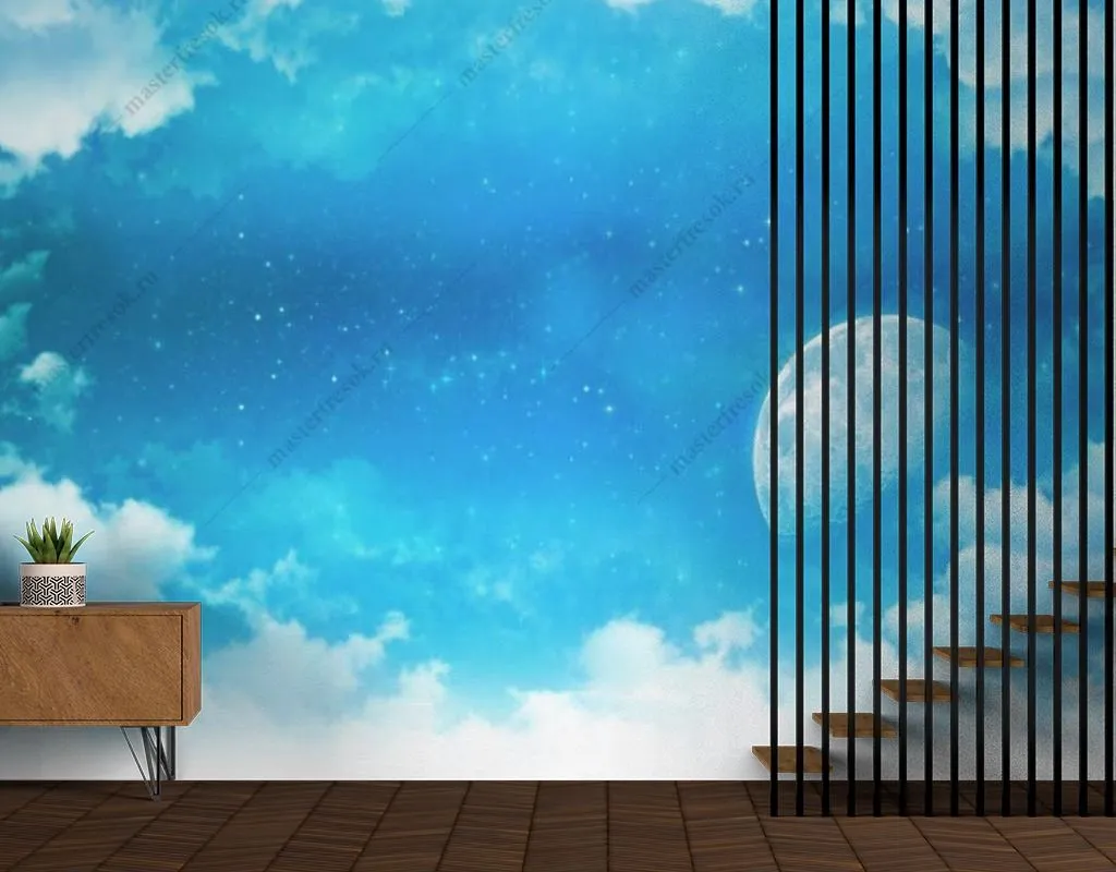 Фотообои в интерьере небо 3д  14-386 фото