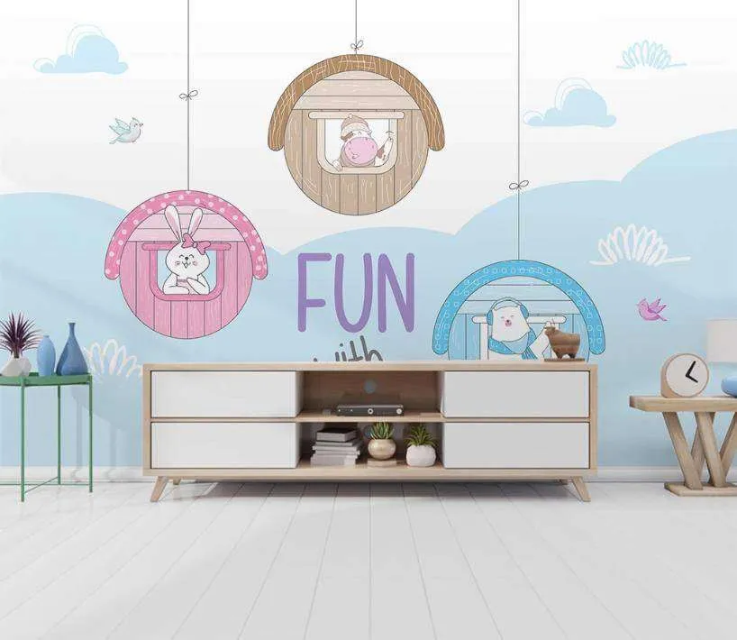 Фотообои в интерьере домики круглые  15-063 фото