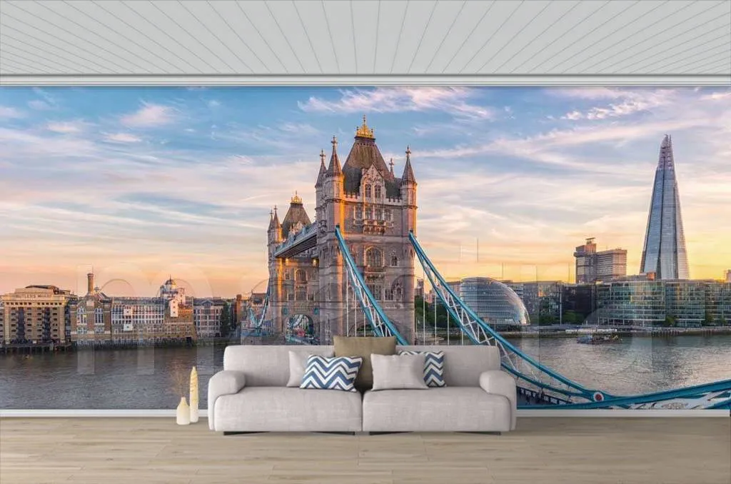 Фотообои в интерьере тауэрский мост в утренние часы  9-563 фото