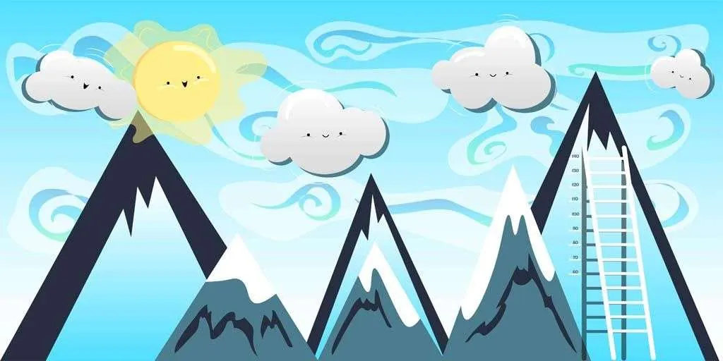 Фотообои в интерьере 3д облака в горах  12-849 фото