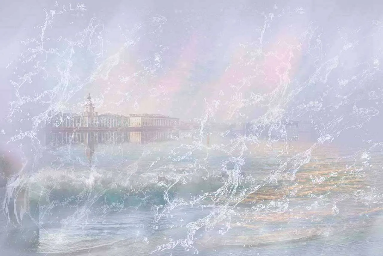 Фотообои в интерьере дымка над морем  7-696 фото