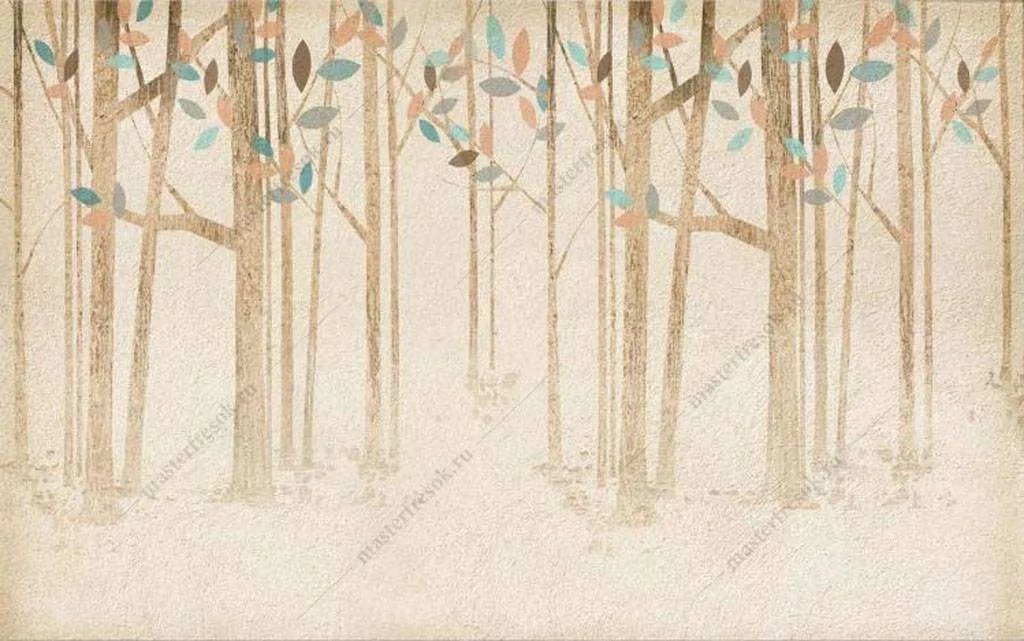 Фотообои в интерьере лесная чаща  15-904 фото