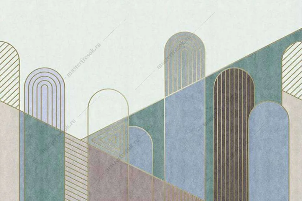 Фотообои в интерьере ритм из полосок  16-101 фото