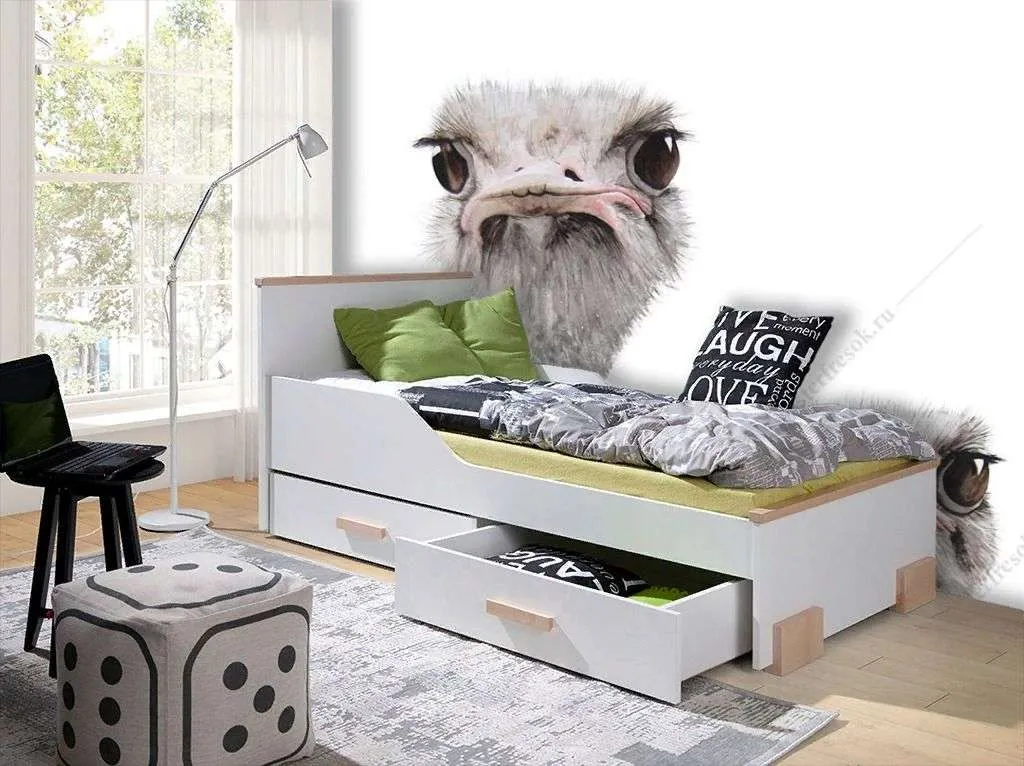 Фотообои в интерьере страусы  12-1502 фото