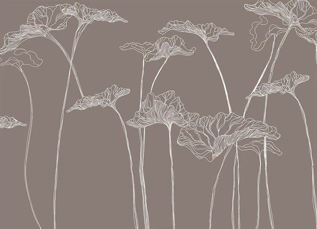 Фотообои в интерьере цветы на тонких стеблях  9-1746 фото