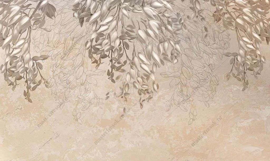 Фотообои в интерьере кампсисы в бутонах  10-935 фото