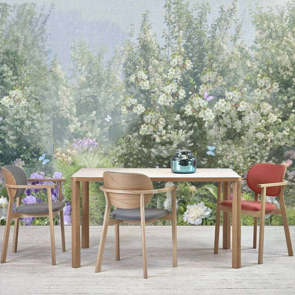 Фотообои в интерьере сад с цветущей яблоней 3  7-564 фото